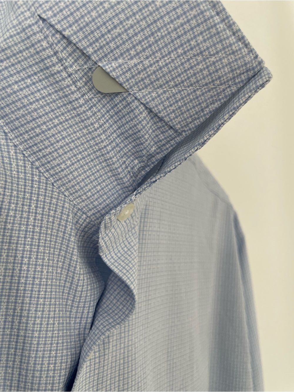 [NWOT]Perry Ellis Light Blue Micro-Check Dress Shirt [16.5 34/35]